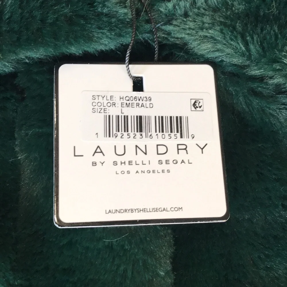 Laundry by Shelli Seagal Faux Fur Shrug Emerald size L - Picture 11 of 13